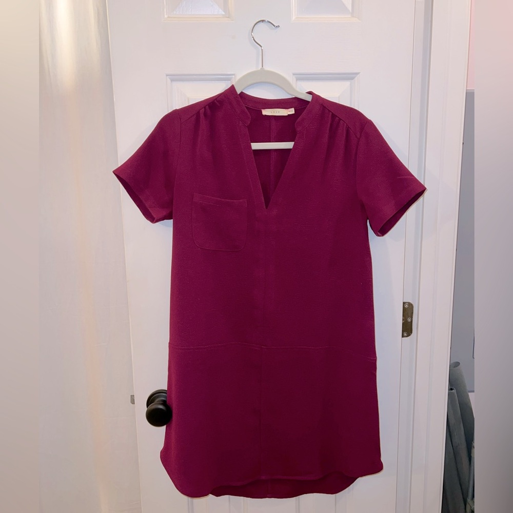 Lush Fuchsia Short Sleeved Dress, XS